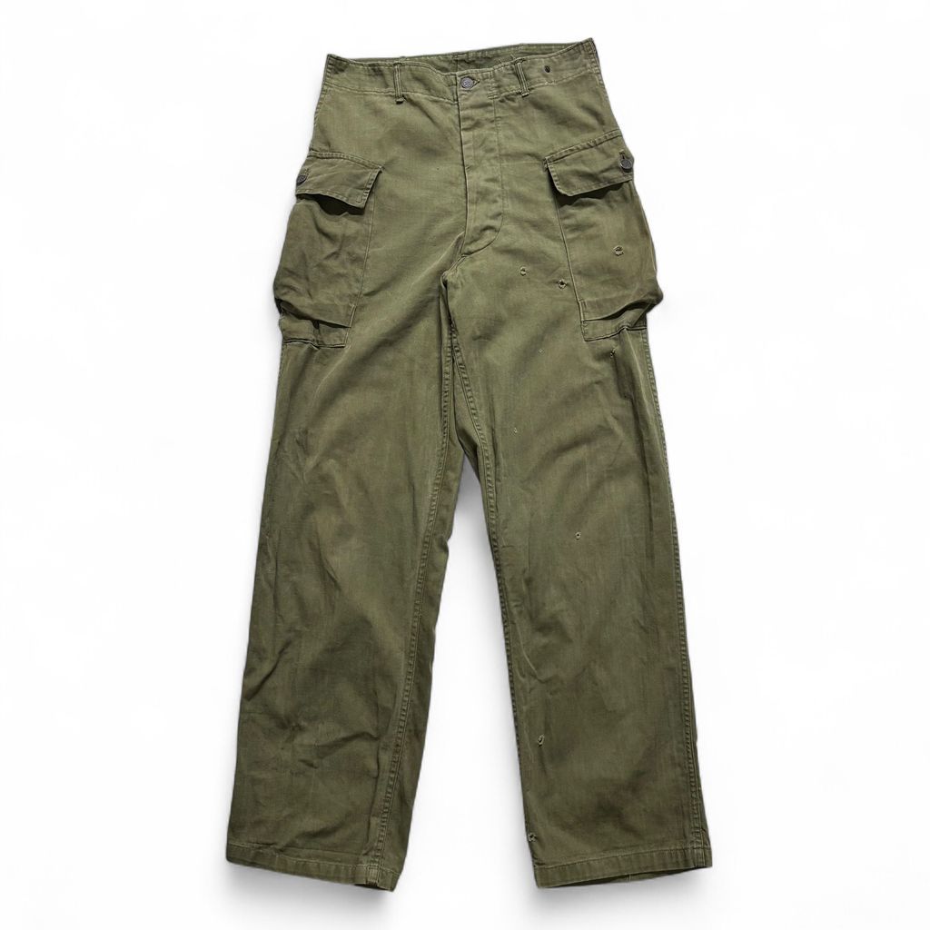 40s U.S. ARMY M-43 HBT フィールドカーゴパンツ W32 L33 米軍実物 