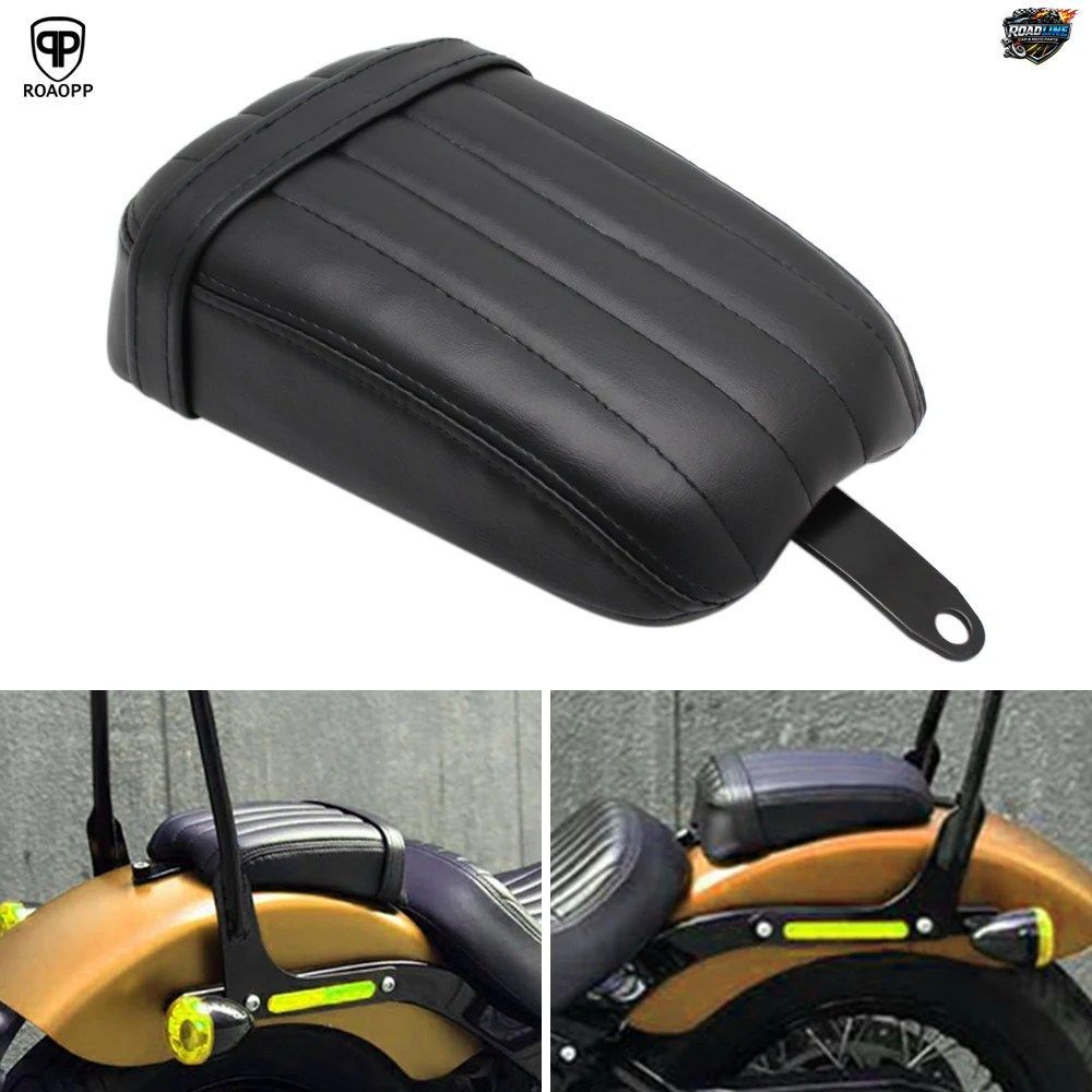 ハーレーダビッドソン ソフテイル スタンダード 2020-2023、ストリートボブ 2018-2023 用 ブラックレザー製リアパッセンジャーシートピリオ