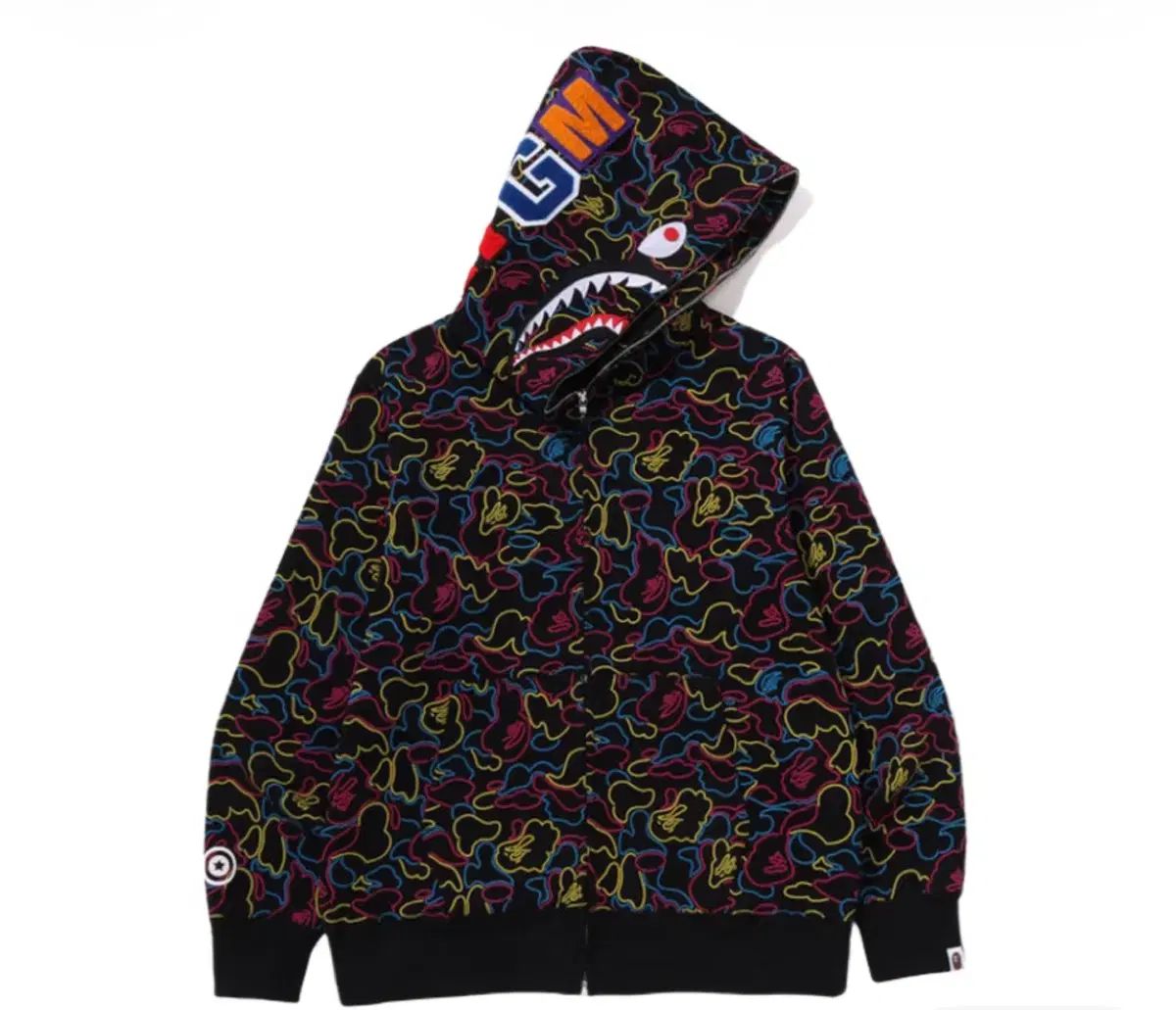 A BATHING APE アベイシングエイプ ネオン カモフラ シャーク ジップアップ