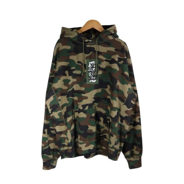 BLACK EYE PATCH CAMOUFLAGE HWC LABEL HOODIE サイズL ブラックアイパッチ カモフラージュ 取扱注意 ラベル フーディー パーカー トップス 大名店