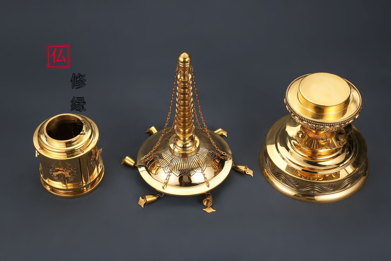 修縁堂】トランペット 舎利が舎利塔に入る 壇上丸塔 vajra 密教法具古