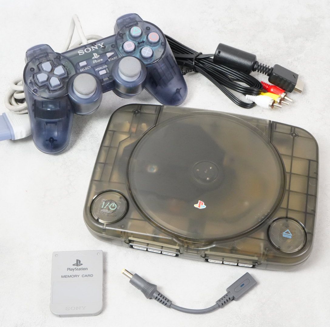 SONY PSone クリアブラックシェル+純正クリアスモークコントローラー