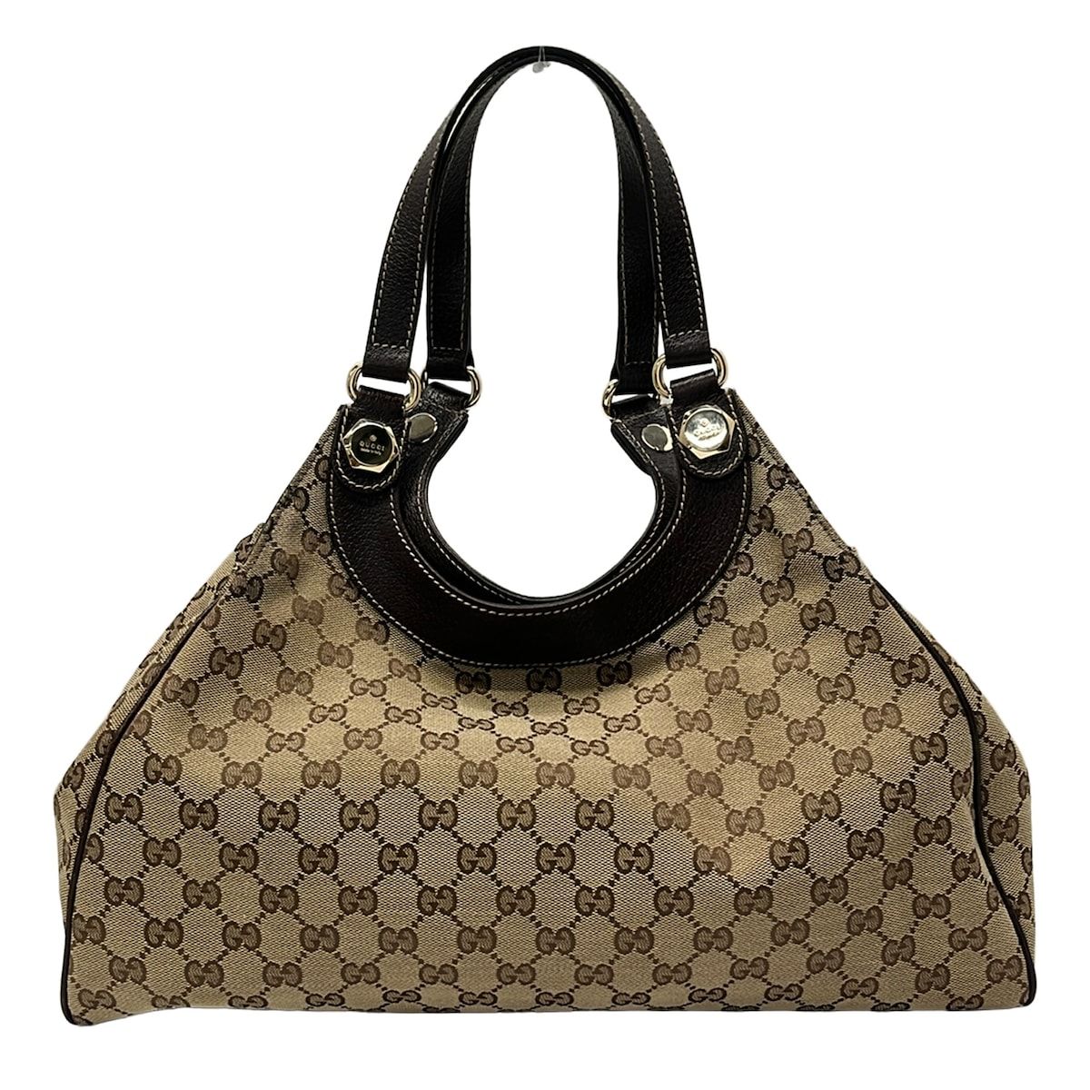 GUCCI(グッチ) ハンドバッグ GG柄/チャーミー 154981 ベージュ×ブラウン レザー