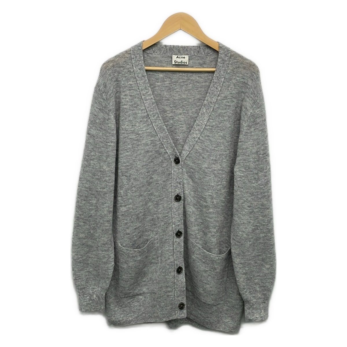 ACNE STUDIOS(アクネ ストゥディオズ) カーディガン サイズM美品 - グレー 長袖/ロング丈