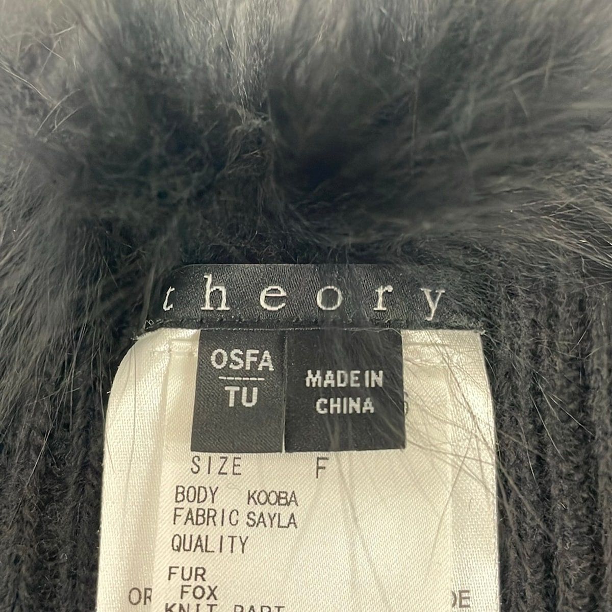 theory　ブラックスヌード theory(セオリー) マフラー美品 - 黒 スヌード フォックス