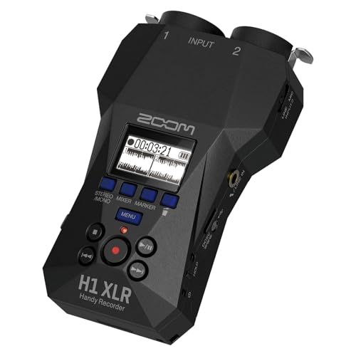ZOOM(ズーム)【DGP2025金賞】 H1 XLR 32bitフロート録音 ハンディレコーダー ゲイン設定不要 XLR/TRS/ステレオミニ入力 フィールドレコーダー カメラリグ対応 電池駆動 国内正規品３年ｍａ