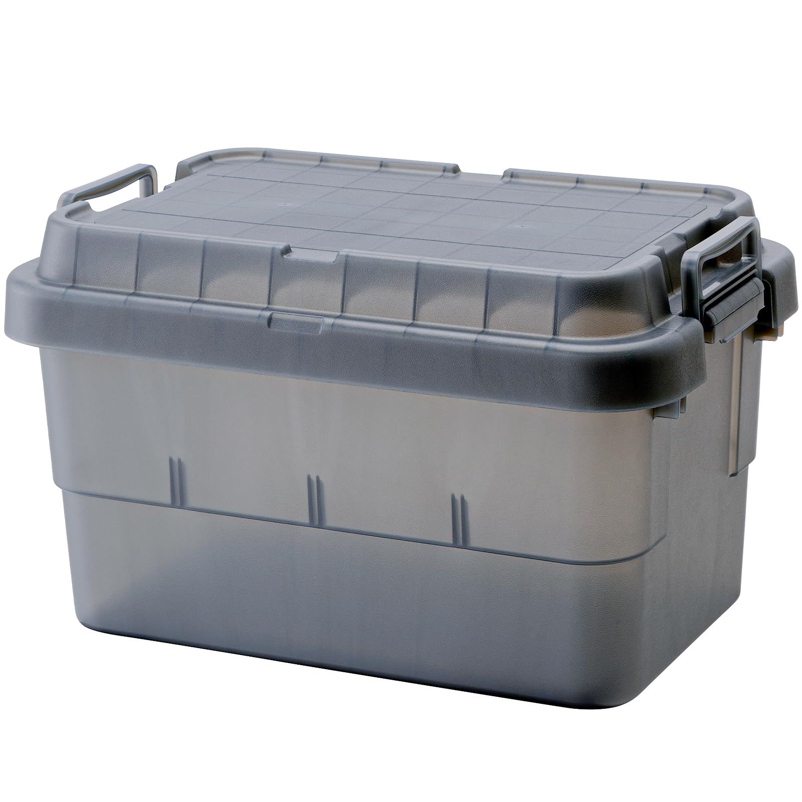 リス(RISU) 収納ボックス トランクカーゴ TC-50S クリアブラック 50L 日本製 コンテナ ボックス スタッキング 屋内 室内 屋外 収納 キャンプ 防水 シンプル おしゃれ GHON265ｍａ
