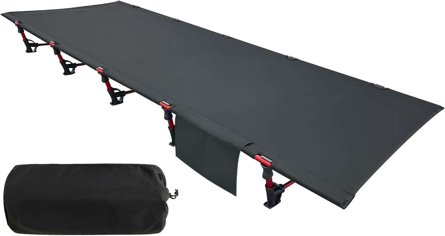 【新品】Sutekus キャンプ アウトドアベッド ハンギング 折りたたみ式 超軽量 コンパクト 耐荷重150kg 防災 190cm*70cm (ブラック/黒) 2ca6eeac