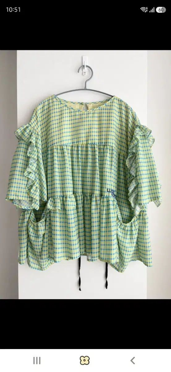LUCKY CHOUETTE ラッキーシュエトゥ CHECK フリル ブラウス