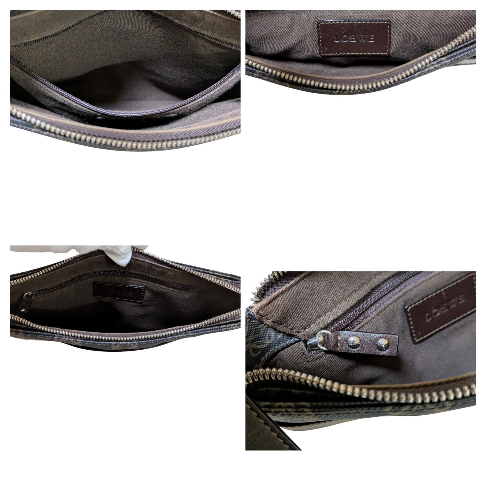 LOEWE ロエベ アナグラム ショルダーバッグ PVC 黒・茶 ミニポーチ付 