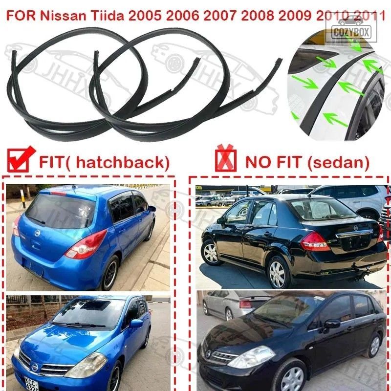 日産ティーダ ハッチバック 2005 - 11 ルーフドリップモールドゴムシールストリップ