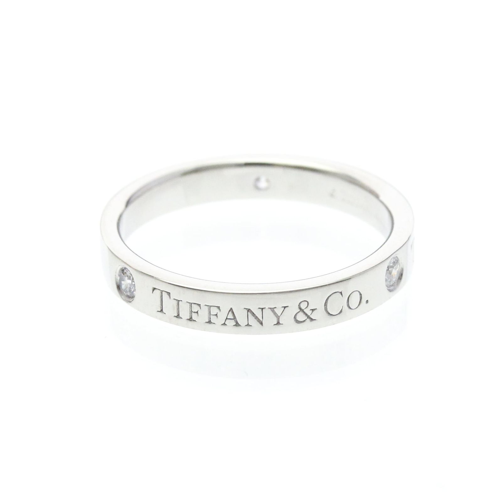 ティファニー(Tiffany) フラットバンドリング 3P ダイヤモンド プラチナ ファッション ダイヤモンド バンドリング シルバー