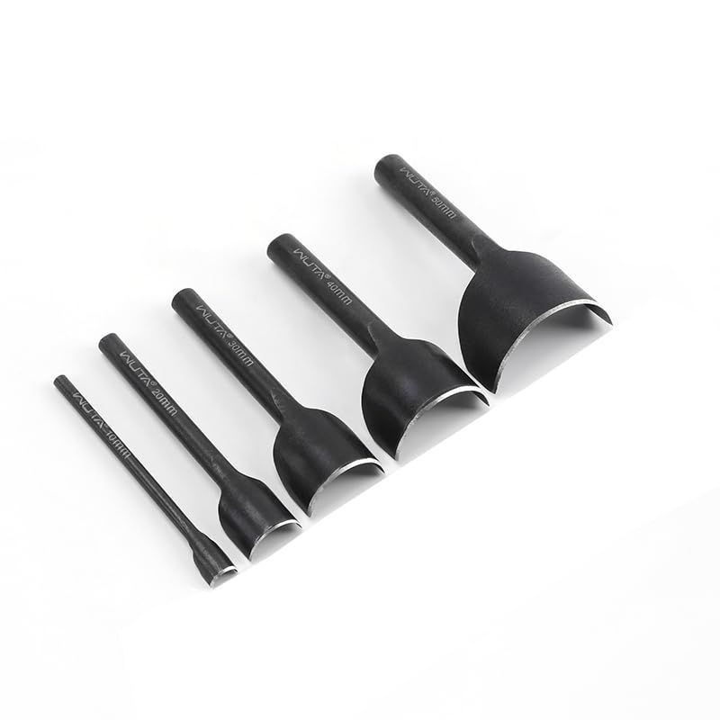 WUTA 5 セット 半円形 穴あけポンチ レザークラフト エンドポンチ 鋼製ベルト 半月型 穴あけ レザークラフトポンチ 工具 DIY 穴あけ工具(10+20+30+40+50mm)as 46fa67ba