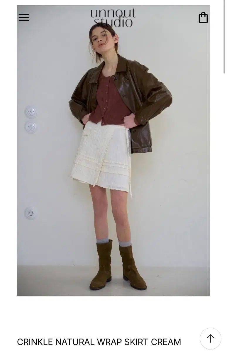 アナウト スタジオ CRINKLE NATURAL WRAP SKIRT CRE