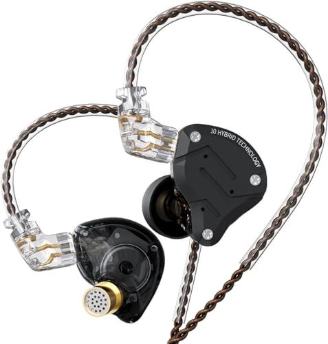 KZ ZS10 PRO イヤホン 有線 4BA+1DD カナル型 ハイエンド イヤモニ 中華イヤホン 耳掛け 高遮音性 アルミニウム合金と樹脂ハウジングデザイン ゲーム ゲーミング イアフォン HIFI音質 インイヤーモニター プロ仕様 低音強化 1年 脱ma