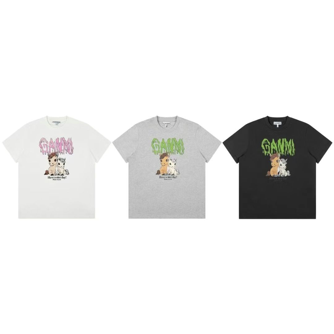 【予約商品】GANNI ガニー ポニーグラフィックTシャツ オーガニックコットン