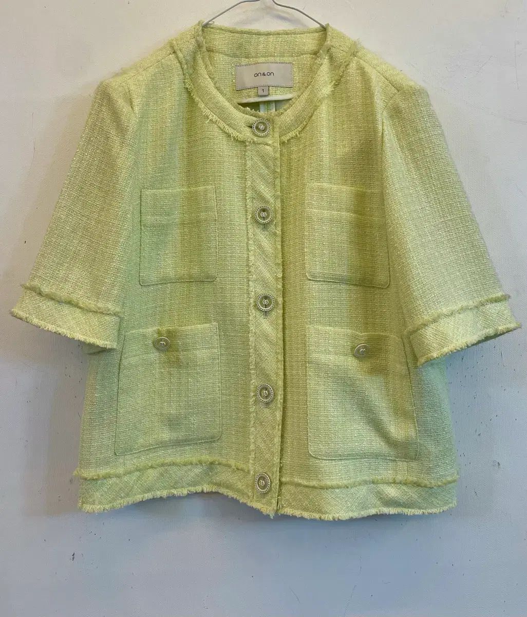 on&on オンアンドオン 半袖 ツイードジャケット 新品:) 定価32万9千円 ゲストルック オフィスルック 出勤ルック