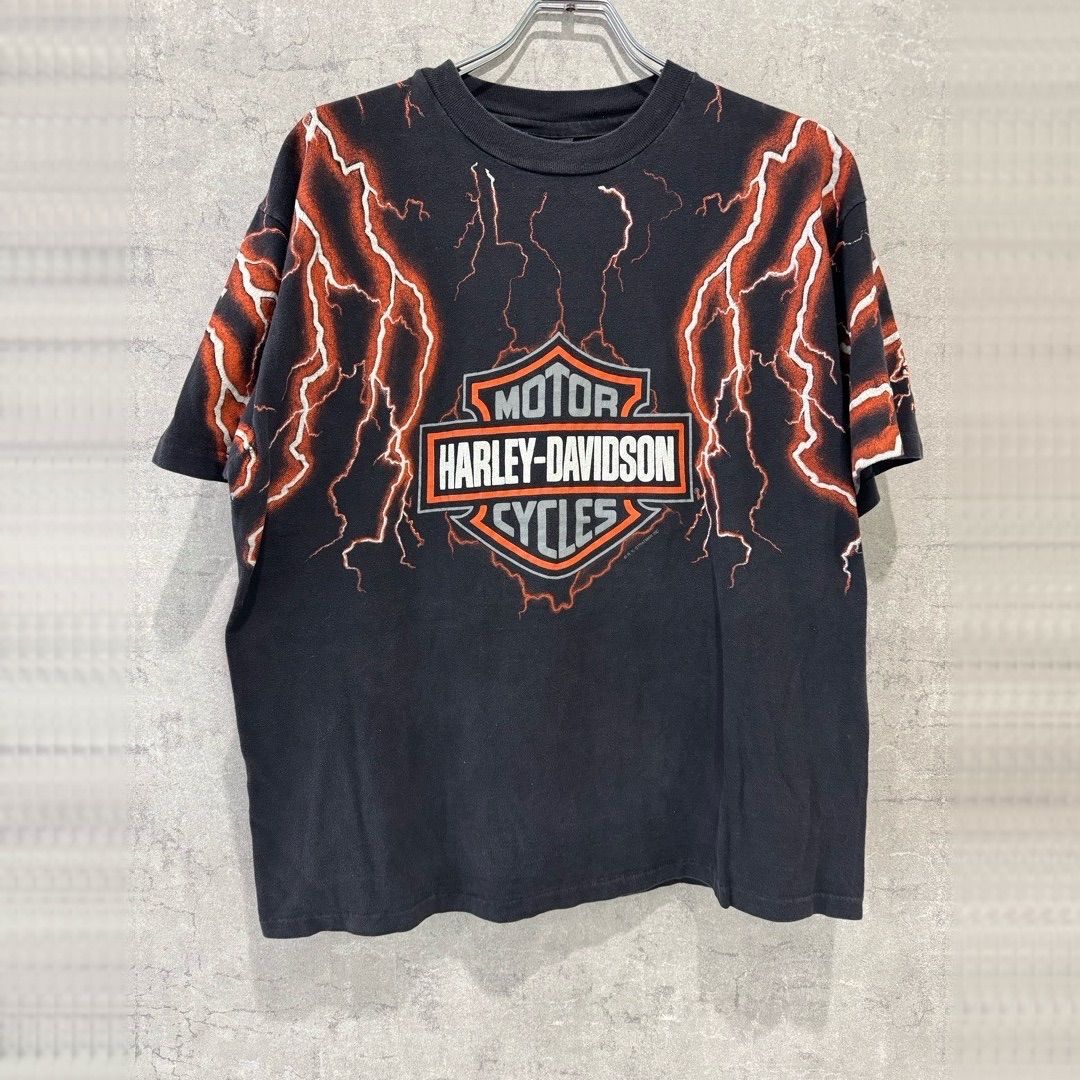 90s HARLEY DAVIDSON ハーレーダビッドソン ハーレー THUNDER LIGHTNING サンダー オレンジ vintage ヴィンテージ 古着