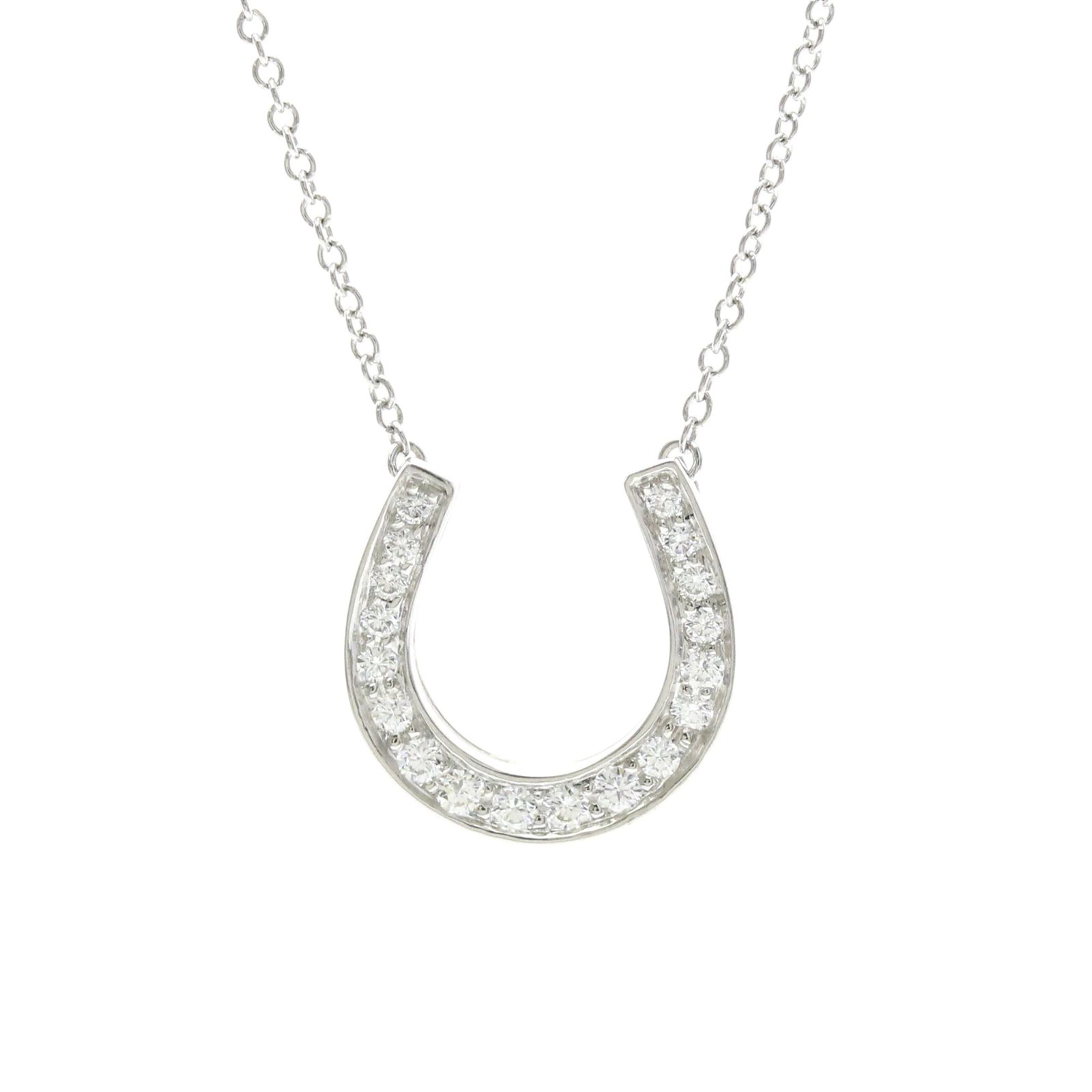 ティファニー(Tiffany) プラチナ ダイヤモンド メンズ,レディース ファッション ネックレス (シルバー) ホースシュー ダイヤモンド ネックレス 109,900円