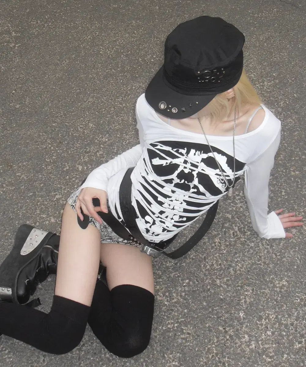 ユースイーズユアーズ Y13 SKELETON GRUNGE LAYERED LONG