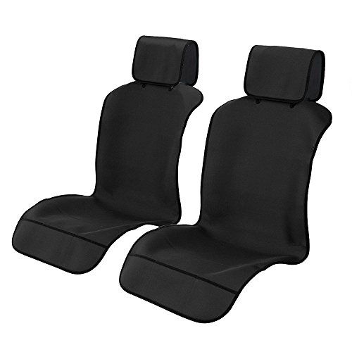 TanYooカーシートカバー 防水 車防水シートカバー 前席用 軽/普通車に適用 ずれにくい SBRボンディング シート保護 ブラック フロント 2PCS″mn 75d1a5ee
