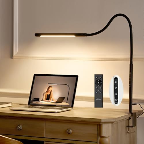 【新品】JoylyHome デスクライト LEDクリップライト 【無線リモコン操作、高輝度、色温度と明るさを調整可能、タイマー機能】1150mmの長い灯臂、多角度調整可能で、デスクスペースを節約できます。特に作業用照明、デスク照明、学習用デス 133a8139