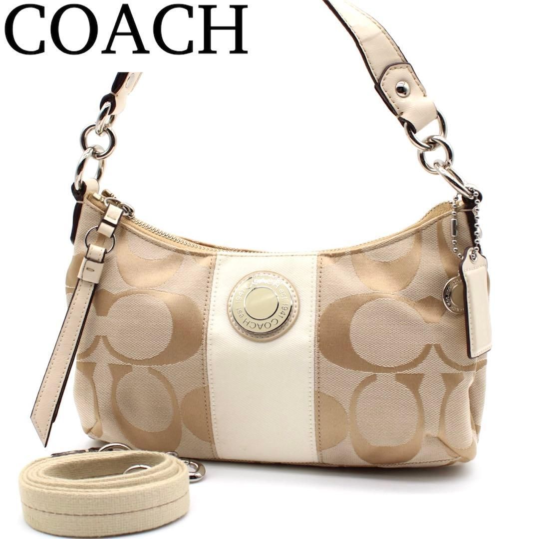 COACH シグネチャー ハンドバッグ 2WAY ショルダーバッグ キャンバス
