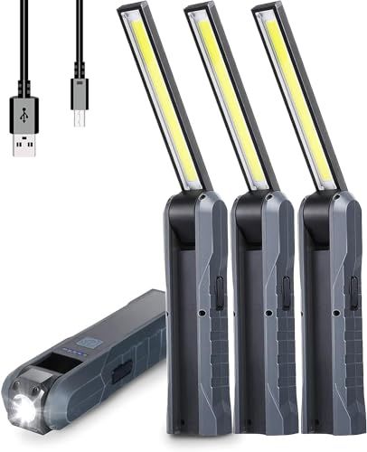 Anfurt 作業灯 LED ワークライト 懐中電灯 充電式 USB充電式 LED検査ライト ハンディライト 折り畳み式 マグネット 機能搭載 COB LED作業灯 電池残量表示 フック付き 夜間作業 自動車修理 防災 キャンプ 読書 (品番 b09a573b