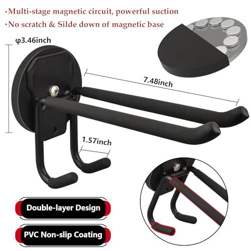 ULIBERMAGNET 2層マグネットフック 高耐久 マグネット収納フック ガーデンツール シャベル ロープ ケーブル ホース 電動工具オーガナイザー ガレージ 庭 ワークショップ用 (2パック/3.46インチ)ts 980e5620 ULIBERMAGNET 2層マグネットフック 高耐久 マグネット収納フック ガーデンツール シャベル ロープ ケーブル ホース 電動工具オーガナイザー ガレージ 庭 ワークショップ用 (2パック/3.46インチ)ts 980e5620