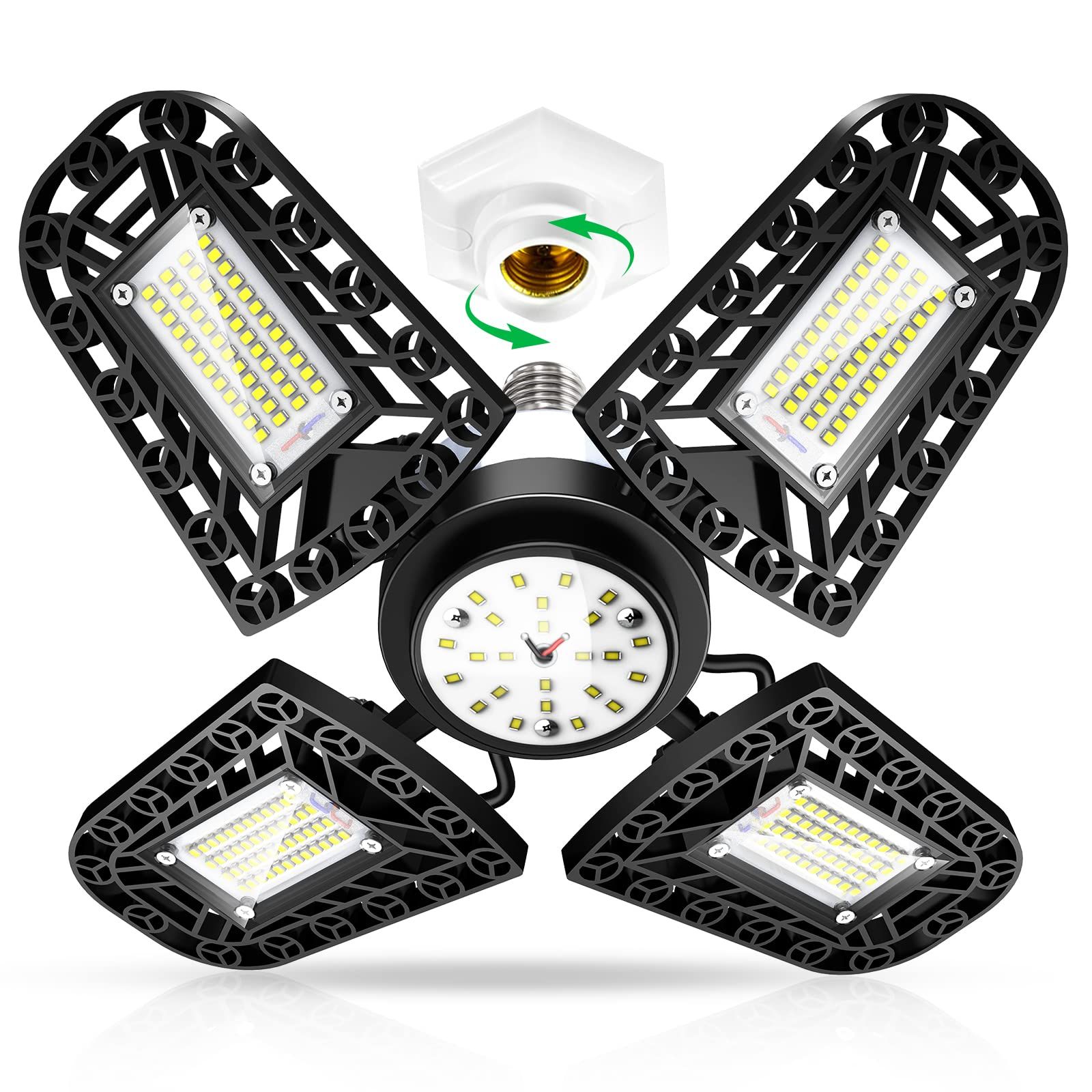 ガレージライト 80W ガレージシーリングライト ペンダントライト ledガレージライト 216個のLEDランプビーズ 11200LM 6000K 変形可能 led照明 天井 カーポート 倉庫地下に適用 E26ts 452db25a