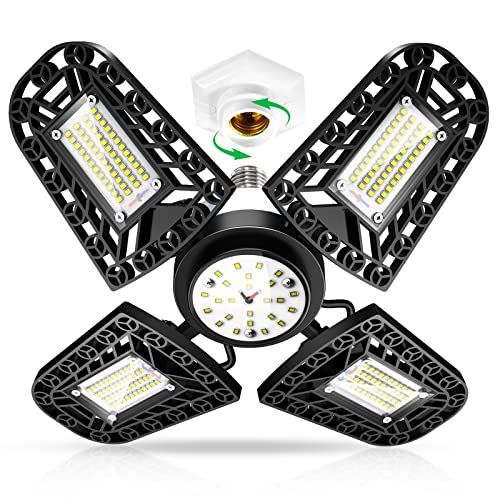 ガレージライト 80W ガレージシーリングライト ペンダントライト ledガレージライト 216個のLEDランプビーズ 11200LM 6000K 変形可能 led照明 天井 カーポート 倉庫地下に適用 E26ts 452db25a