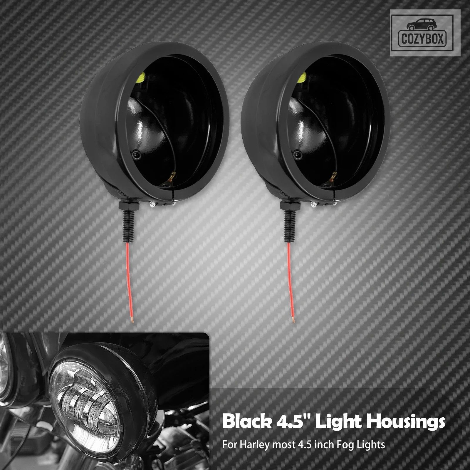 オートバイ 4.5 インチ LED フォグライトアウターハウジング カバーランプ電球ブラケ