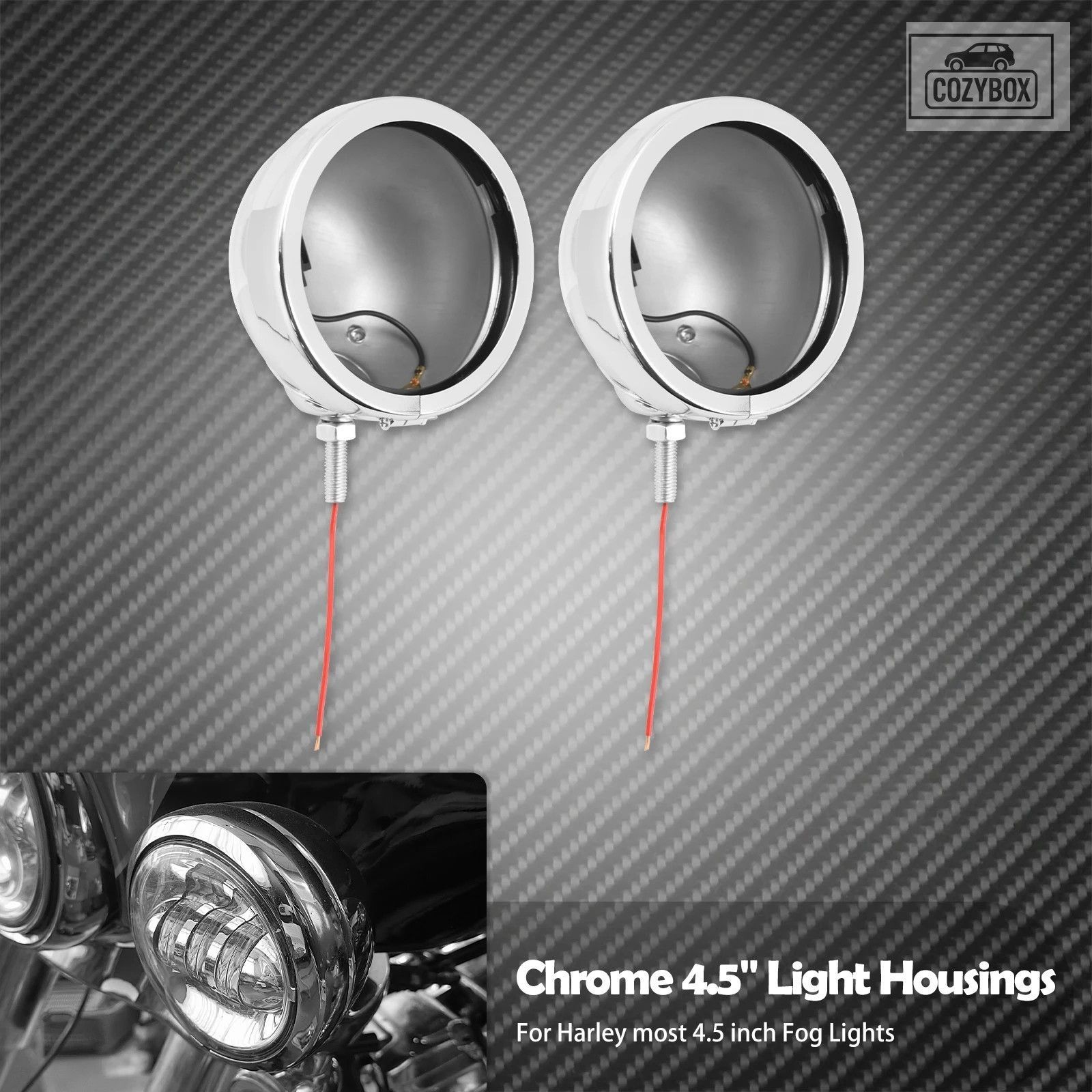 オートバイ 4.5 インチ LED フォグライトアウターハウジング カバーランプ電球ブラケ