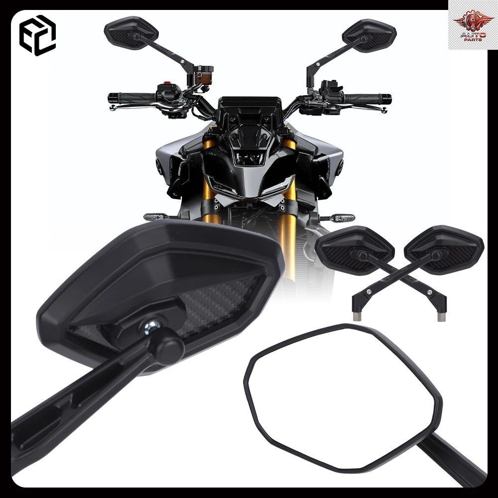 オートバイ用ミラー カーボンファイバー ヤマハ MT09 MT07 MT03 XSR700 900 9GT XMAX NMAX FZ6 FZ8 サイドミラー