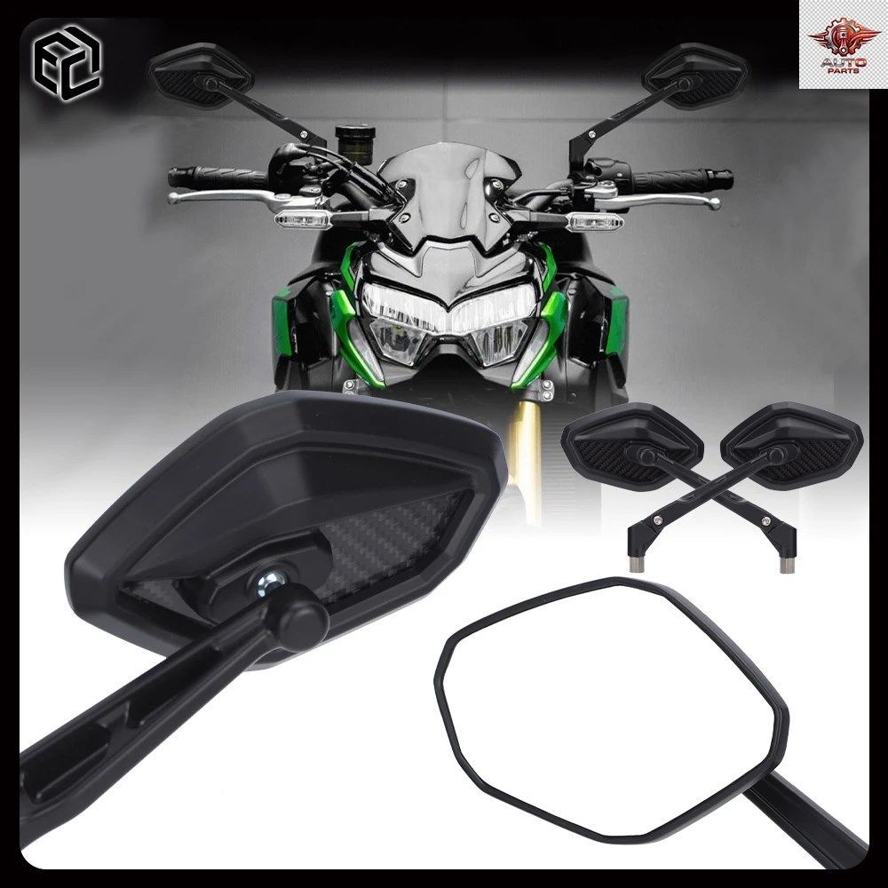 Z900 オートバイミラー カワサキ ZH2 / Z650 / Z400 / Z800 / Z1000 カーボンファイバーサイドミラー オートバイミラー