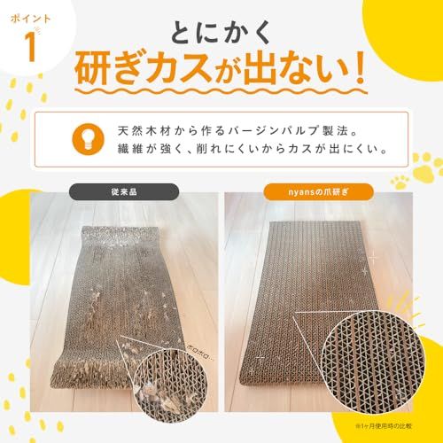 【 とぎカスがでない ・ 1年高耐久 ・ 純日本製 】 nyansの爪とぎ [ 猫 爪研ぎベッド 両面使える 超強化ダンボール 人気 ] スタンダード Mサイズ ニャンズas fd89b571