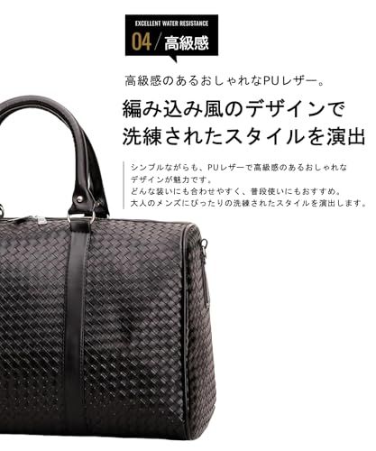 [Raizm] 【ゴルフに最適】 ボストンバッグ 旅行バッグ トラベルバッグ メンズ 大容量 撥水 旅行カバン シンプル 2way (シューズ収納付き, ブラック, L)as b6765bb3