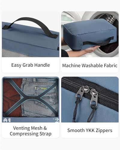 ECOHUB トラベルポーチ 旅行用圧縮袋 便利グッズ 7点セット スペース節約 YKKファスナー 再生素材採用 衣類収納仕分け 圧縮ポーチ メッシュポーチ 出張 海外旅行(ブルー)as 186a4923 ECOHUB トラベルポーチ 旅行用圧縮袋 便利グッズ 7点セット スペース節約 YKKファスナー 再生素材採用 衣類収納仕分け 圧縮ポーチ メッシュポーチ 出張 海外旅行(ブルー)as 186a4923