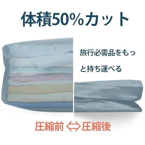 【圧縮袋 旅行用】電動ポンプ付き｜TPU高耐久 パッキングポーチ 大容量 衣類圧縮袋 (防水/防臭/防塵) トラベルバッグ 出張 スーツケース収納 整理 便利グッズ 海外 修学旅行 [1袋+電動ポンプ付き] スレートブルーas 8826ee8a