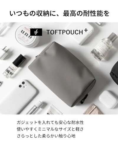 [ aso ] TOFTPOUCH＋ (タフトポーチプラス) 耐水 ガジェット ポーチ 日本製 約180×110×60[mm] ガジェットポーチ 旅行 収納 小物入れ バッグインバッグ (Lサイズ ブラック) tf-v219-bl-las a399b80c