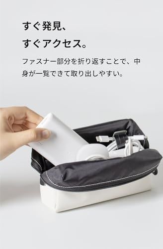 [ aso ] TOFTPOUCH＋ (タフトポーチプラス) 耐水 ガジェット ポーチ 日本製 約180×110×60[mm] ガジェットポーチ 旅行 収納 小物入れ バッグインバッグ (Lサイズ ホワイト) tf-v219-wh-las b7ae8353