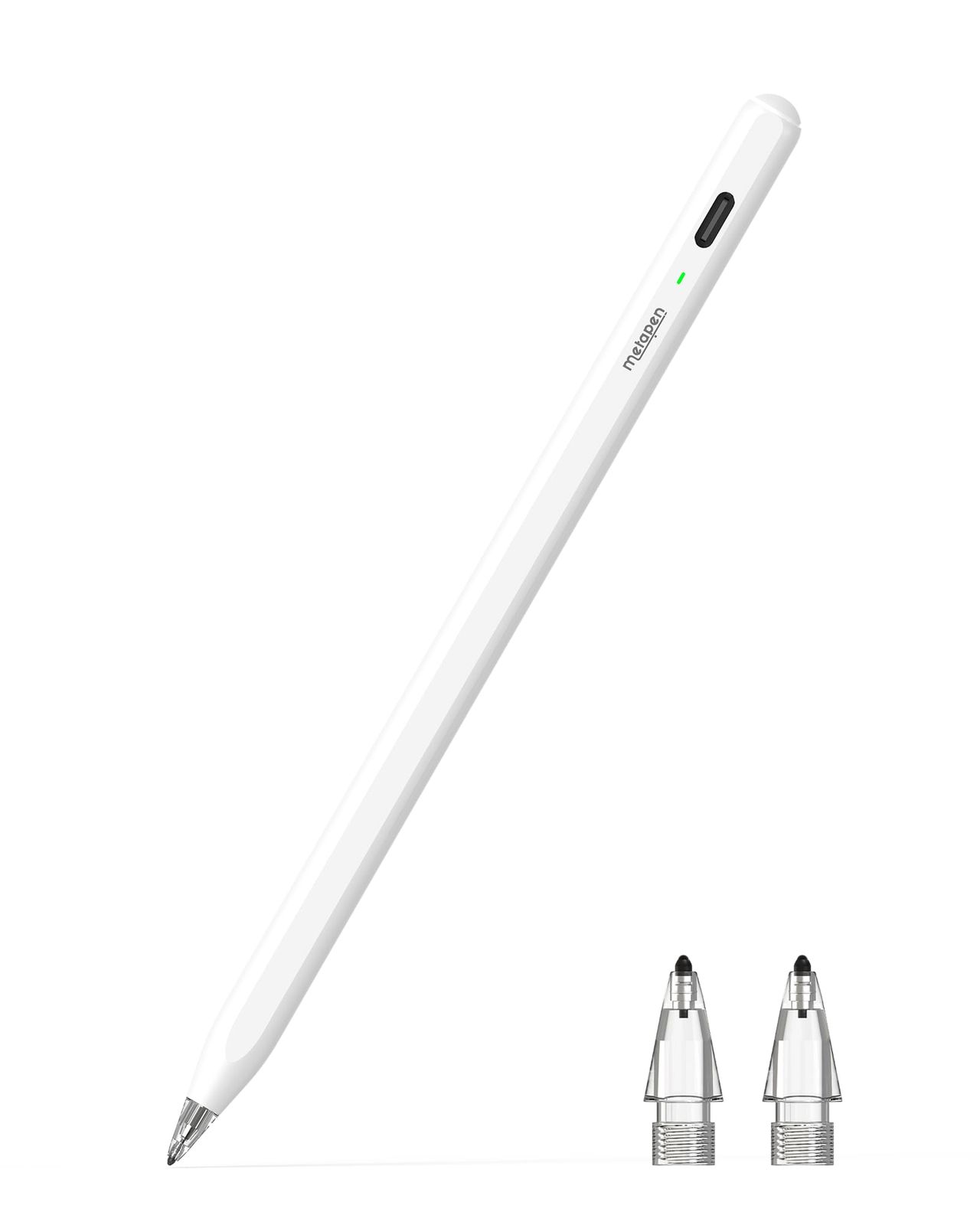 Metapen Air 8 Pro ipad ペンシル タッチペン アップルペンシル代用ペン iPad 2018~2026年のモデルに対応 Type-C急速充電 誤作動防止 Bluetooth不要 書き心地滑らか 鉛筆 iPad Pro 11インチ1/2/ｍａ