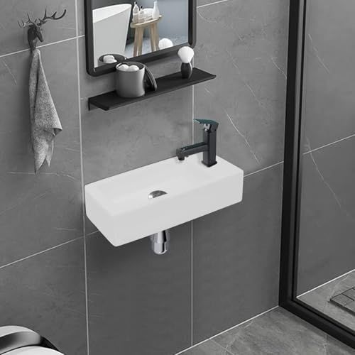 R◆手洗い 器 壁付け型 陶器製 小さなトイレに適し洗面器 おしゃれ シンプル (右側壁掛け陶器手洗鉢) 1f4c6486 R◆手洗い 器 壁付け型 陶器製 小さなトイレに適し洗面器 おしゃれ シンプル (右側壁掛け陶器手洗鉢) 1f4c6486