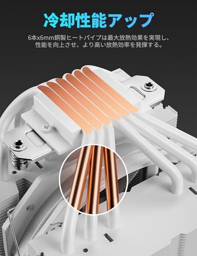 R◆Novonest cpuクーラー 高性能デュアルタワー CPUクーラー 空冷 6本の銅製ヒートパイプ付き TDP 265W 2つ 120mm PWM 静音ファン搭載 空冷ファン Intel LGA1700/1851/1200/115X対応 a0c68863