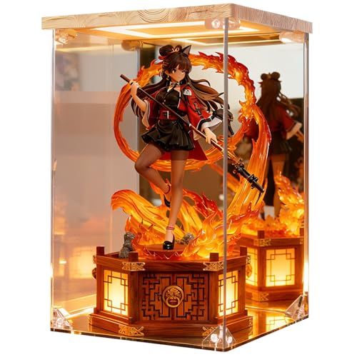 フィギュアケース コレクションケース LEDフィギュアボックス アクリルケース UVカット 高い透明度 台座ミラー 背面ミラー 人形ケース 積み重ね 頑丈 防汚 防汚手袋・クリーニングクロス付き ディスプレイケース 組立簡単 フィギュア、おも 5b488245