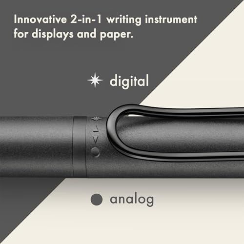 Lamy サファリ ツインペン EMR オールブラック (POMチップ) - 多くのAndroidデバイス用の2イン1スタイラスペンとボールペンが1つに - 人間工学に基づいたグリップ付き - デジタルメディアや紙に書いたり描いたりできます。 d8d013f5 - サムネイル