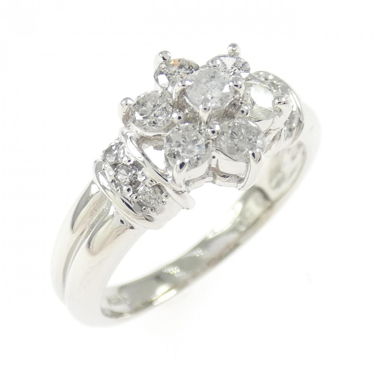 PT900 フラワー ダイヤモンド リング 0.50CT