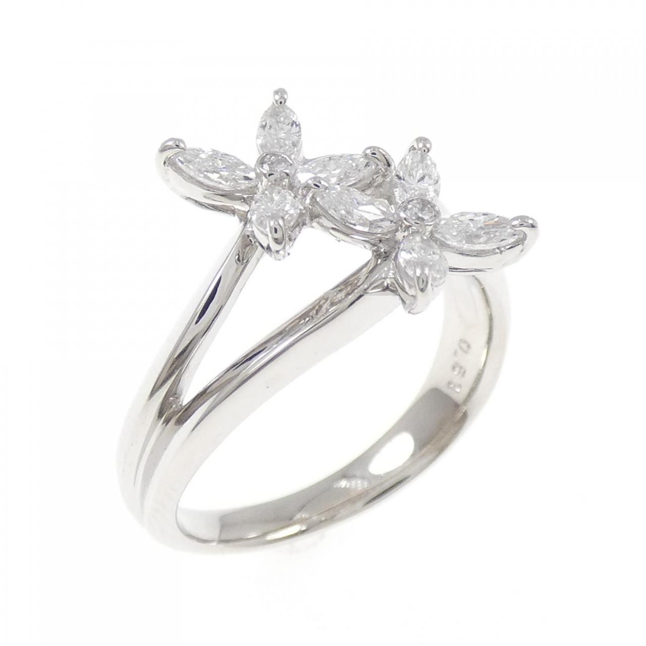PT900 フラワー ダイヤモンド リング 0.51CT