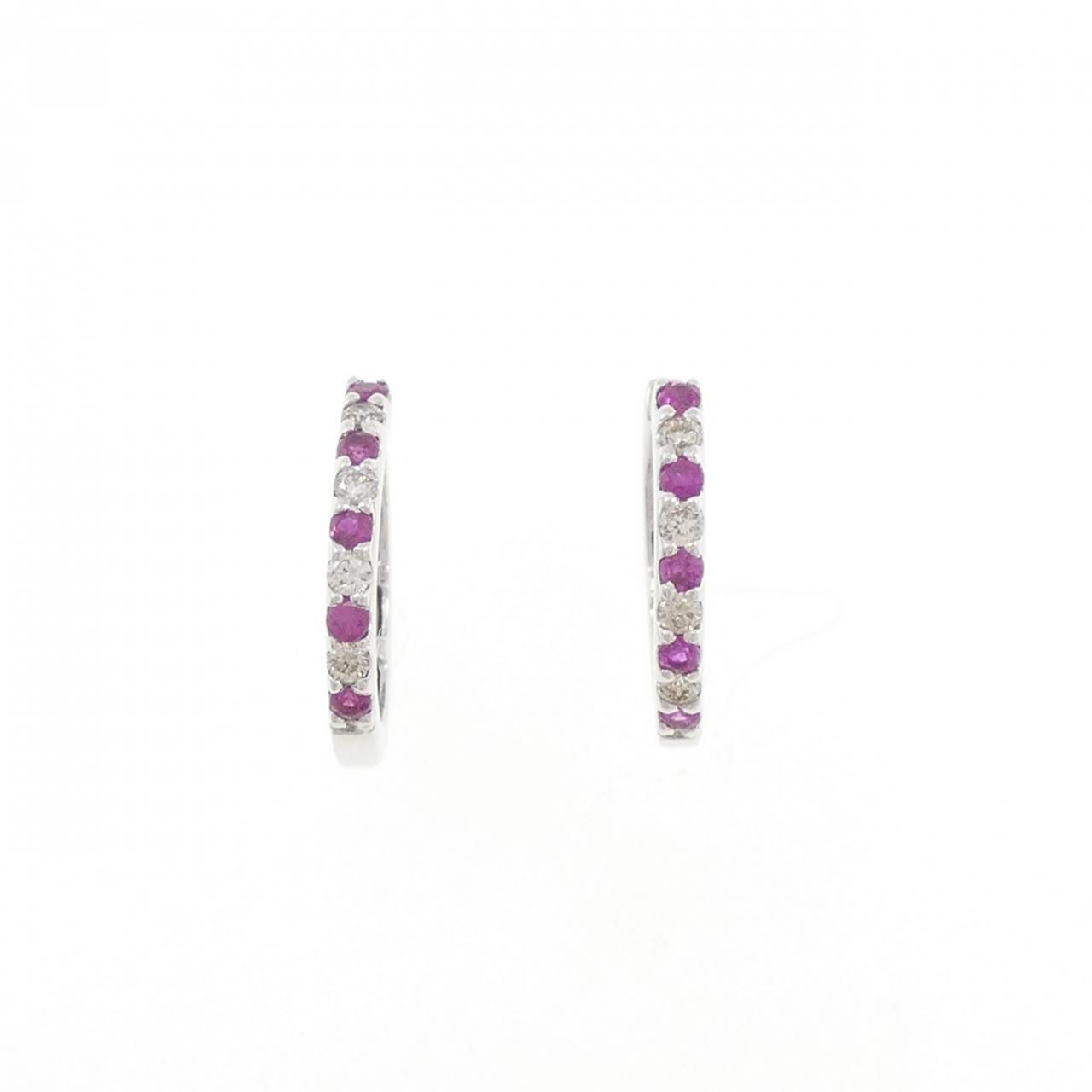 K18WG ルビー ピアス 0.20CT