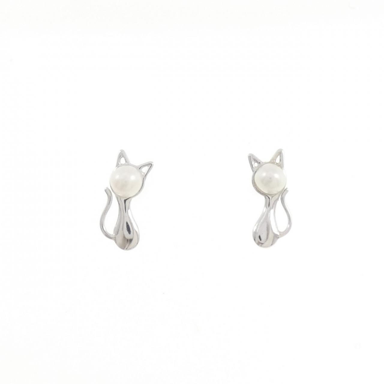 K14WG キャット 淡水パール ピアス